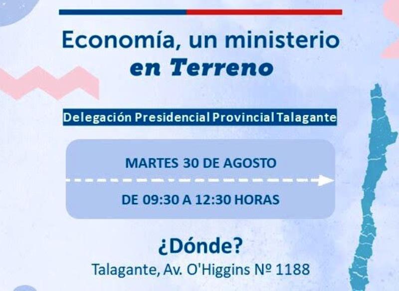 Talagante recibirá el primer operativo “Economía, un ministerio en terreno” en la Delegación Presidencial Provincial